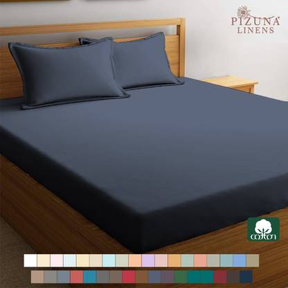 Pizuna 400 TC Cotton Single Solid Fitted (Elastic) Bedsheet