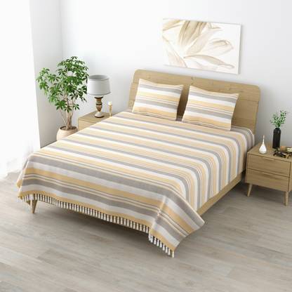 Flipkart SmartBuy 180 TC Cotton Double Self Design Flat Bedsheet