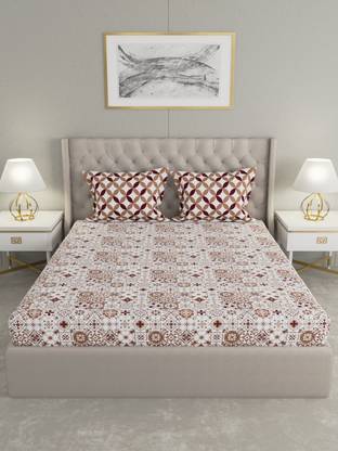 Raymond Home 144 TC कॉटन मोटिफ बेडशीट