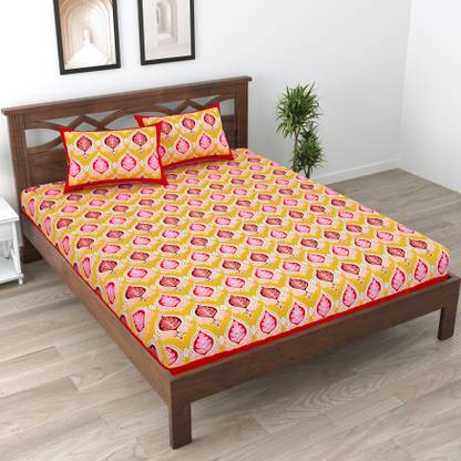 Homeline 144 TC Cotton Double Printed Flat Bedsheet