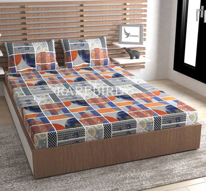 RARE BIRD 240 TC Microfiber King Printed Flat Bedsheet