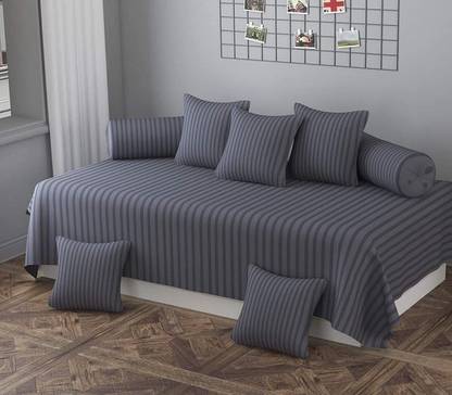 HOMYBEES Cotton Single Flat 210 TC Striped Bedsheet