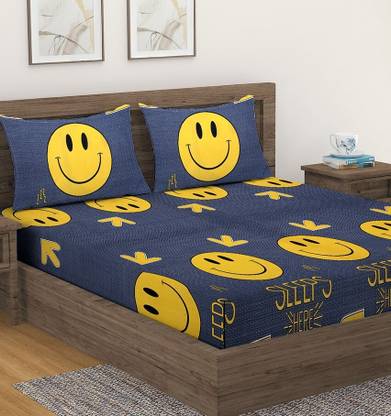 Fashion String 144 TC Microfiber Double Printed Flat Bedsheet