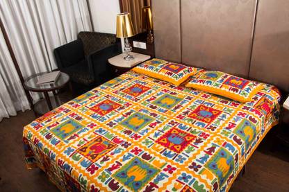 Lokesh Creashan Cotton King Flat 600 TC Printed Bedsheet
