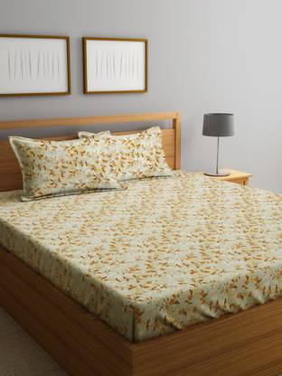 Ambra Linens 180 TC Cotton King Printed Flat Bedsheet