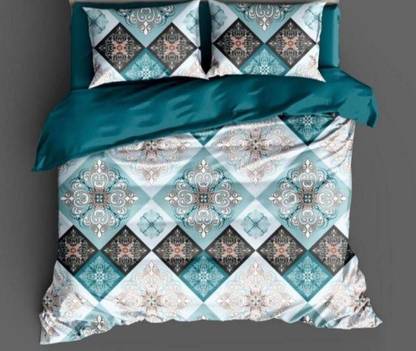 DK TRADERS PF Polycotton King Flat 300 TC Printed Bedsheet