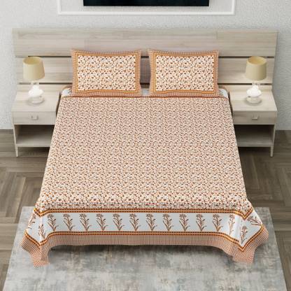 Urban Trends Cotton Double Flat 220 TC Jaipuri Prints Bedsheet