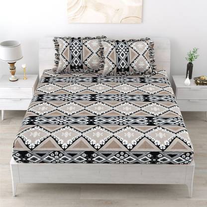 Dream Weaverz 260 TC Polycotton King Abstract Fitted (Elastic) Bedsheet