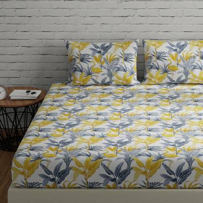 Huesland 144 TC Cotton Double Striped Flat Bedsheet