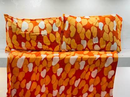 HOMIMPEX Woolen King Flat 160 TC Printed Bedsheet