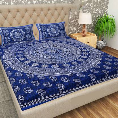 Mohini Dyeing Cotton Double Flat 144 TC Printed Bedsheet