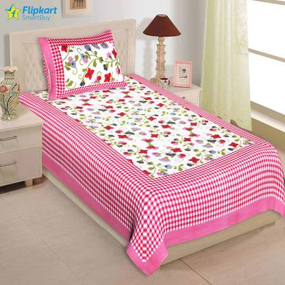 Flipkart SmartBuy 180 TC Cotton Single Jaipuri Prints Flat Bedsheet