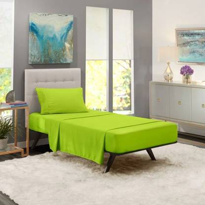 BEVI Microfiber Single Flat 300 TC Solid Bedsheet