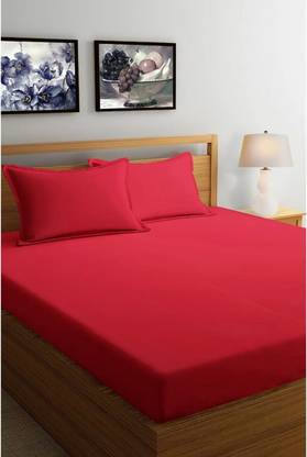 Krishnam Microfiber Double Flat 180 TC Solid Bedsheet