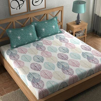 CHHAVI INDIA Microfiber Double Flat 210 TC Printed Bedsheet