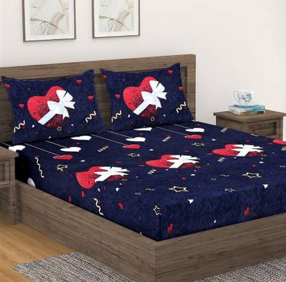 Fashion String 144 TC Microfiber Double Printed Flat Bedsheet