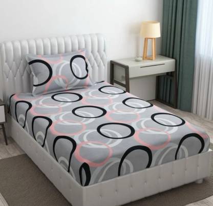 Dhuran 220 TC Microfiber Single Printed Fitted (Elastic) Bedsheet