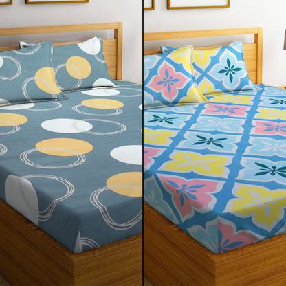 Flipkart SmartBuy 180 TC Microfiber Double 3D Printed Flat Bedsheet