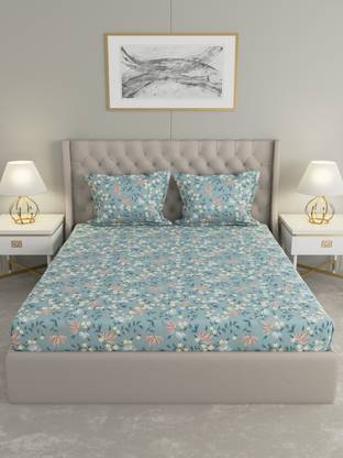 Raymond Home Microfiber Double Flat 110 TC Floral Bedsheet