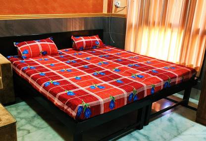 Nisha 2 TC Cotton Double Solid Flat Bedsheet