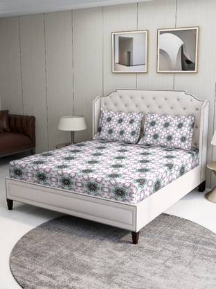 Bombay Dyeing 120 TC Cotton Single Floral Flat Bedsheet