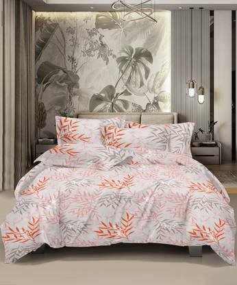 HONOR YOUR HOME Cotton King Flat 186 TC Printed Bedsheet