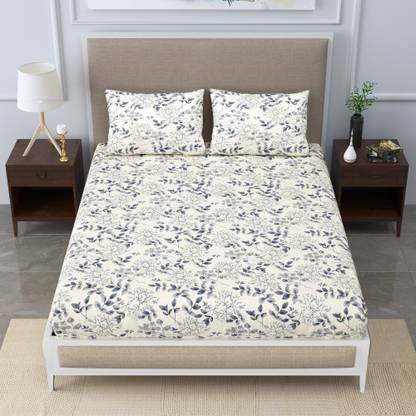 DIGITRENDZZ Cotton Queen Flat 300 TC Printed Bedsheet