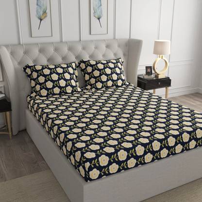 TRIDENT Microfiber Double Flat 120 TC Floral Bedsheet