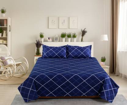 matt homes 320 TC Cotton Double Geometric Flat Bedsheet