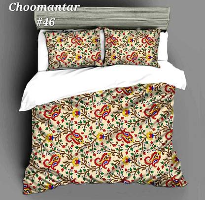 ZEESHAN 90 TC Cotton Double Jaipuri Prints Flat Bedsheet