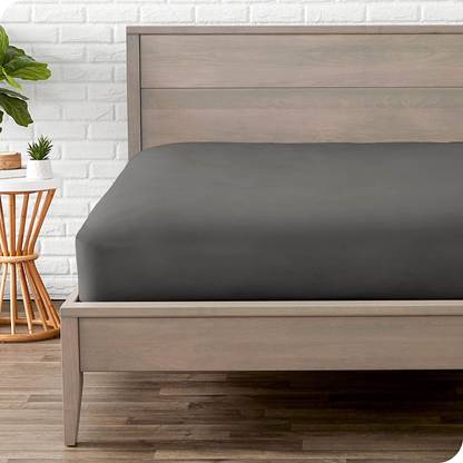 KEDARA CLOTH 400 TC Microfiber Queen Solid Fitted (Elastic) Bedsheet