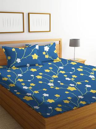 Clothesn Polycotton King Flat 160 TC Checkered Bedsheet