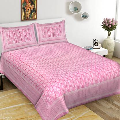 jail laxmi quring Cotton King Flat 86 TC 3D Printed Bedsheet