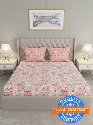Raymond Home 144 TC Cotton Double Abstract Flat Bedsheet