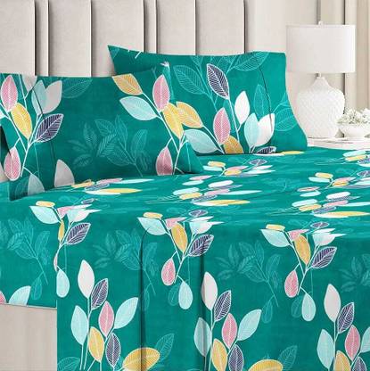 DORISTYLE 160 TC Cotton Single Printed Flat Bedsheet