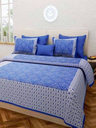 YIY Cotton Double Flat 144 TC Printed Bedsheet