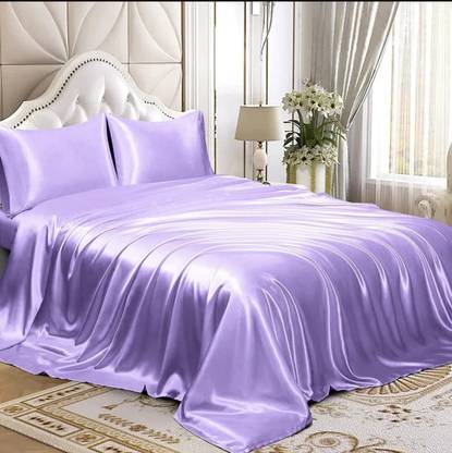 Decent Home 300 TC Silk Queen Solid Flat Bedsheet