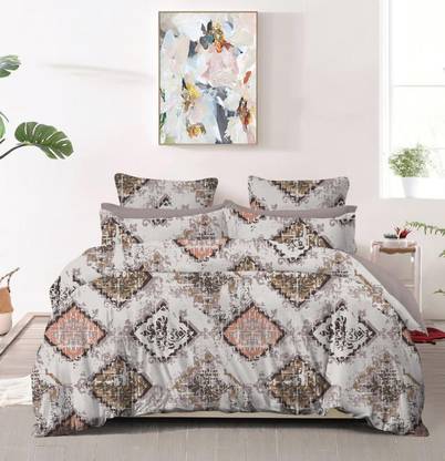 Sahib Ji 260 TC Cotton King Printed Flat Bedsheet