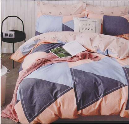 LOTUS HOME COUTURE Microfiber Double Flat 120 TC Abstract Bedsheet