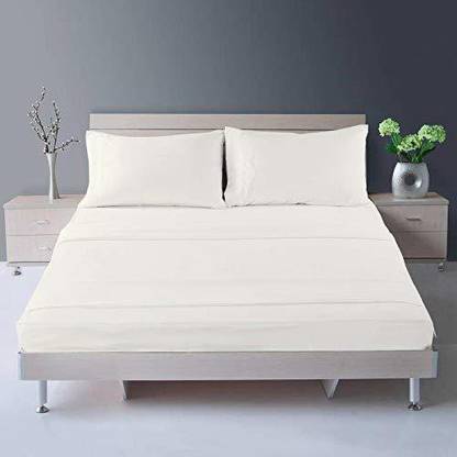 Bhumi Impex Cotton Single Flat 400 TC Solid Bedsheet
