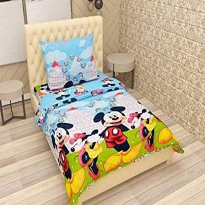 SAN & MAAHI 180 TC Cotton, Polycotton Single, Single 3D Printed Flat Bedsheet
