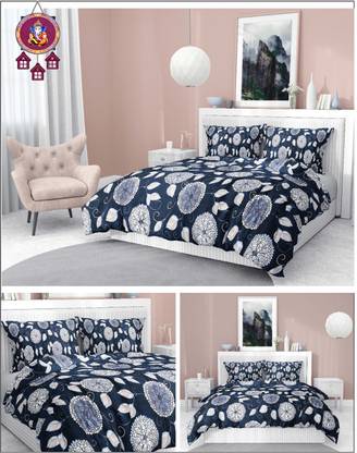 TUNDWAL'S 500 TC Woolen Double Printed Flat Bedsheet