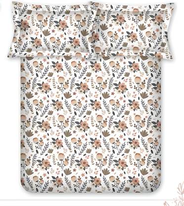 Bombay Dyeing 104 TC Cotton Single Floral Flat Bedsheet