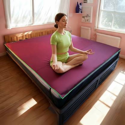 Yawnings Polyester King Fitted (Elastic) 120 TC Solid Bedsheet