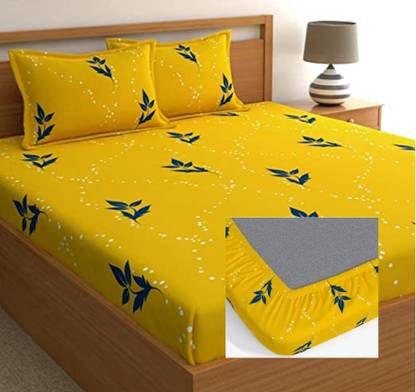 GoodRisk 360 TC Cotton Double Printed Fitted (Elastic) Bedsheet