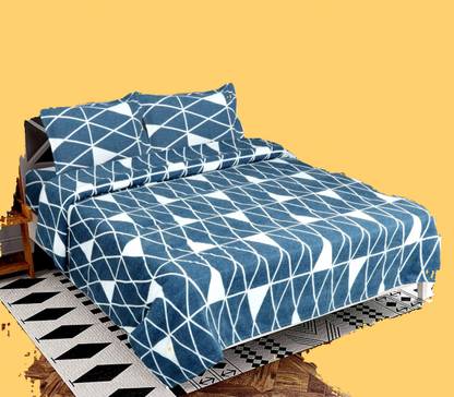 Yashi decor Cotton Double Flat 141 TC Printed Bedsheet