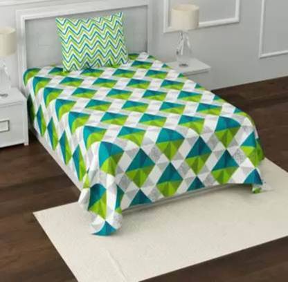 SAN & MAAHI 120 TC Microfiber Single Abstract Flat Bedsheet