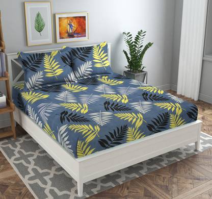 VAS COLLECTIONS 144 TC Microfiber Double Abstract Flat Bedsheet