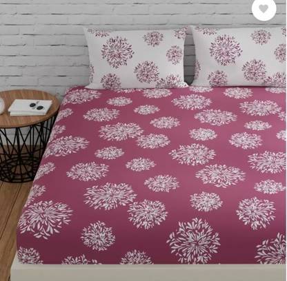 d delazio Cotton Double Flat 310 TC Floral Bedsheet