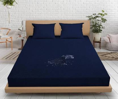 Blufurn 200 TC Cotton Double Solid Fitted (Elastic) Bedsheet